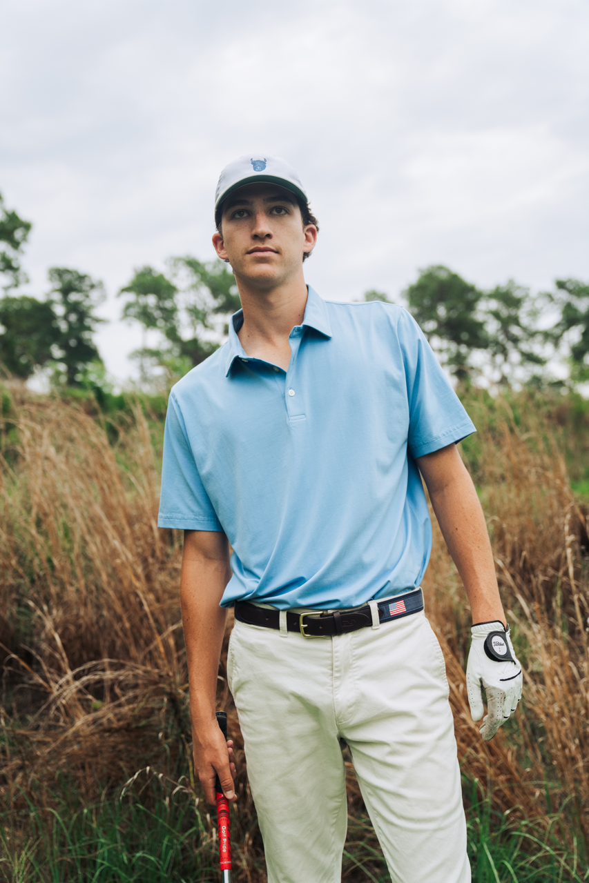 Coastal Blue Pima Cotton Golf Polo