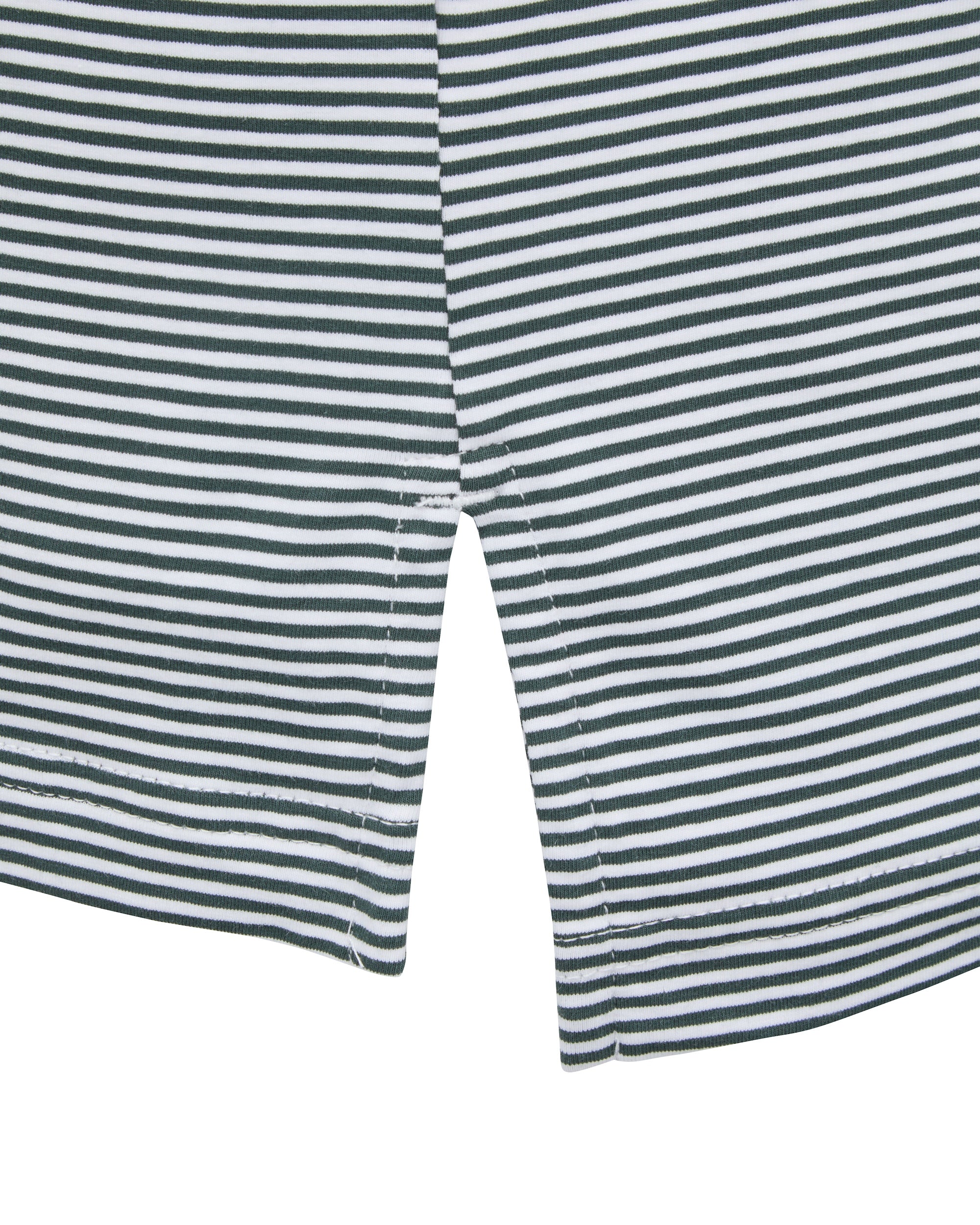 Hunter Green & White Stripe Golf Polo