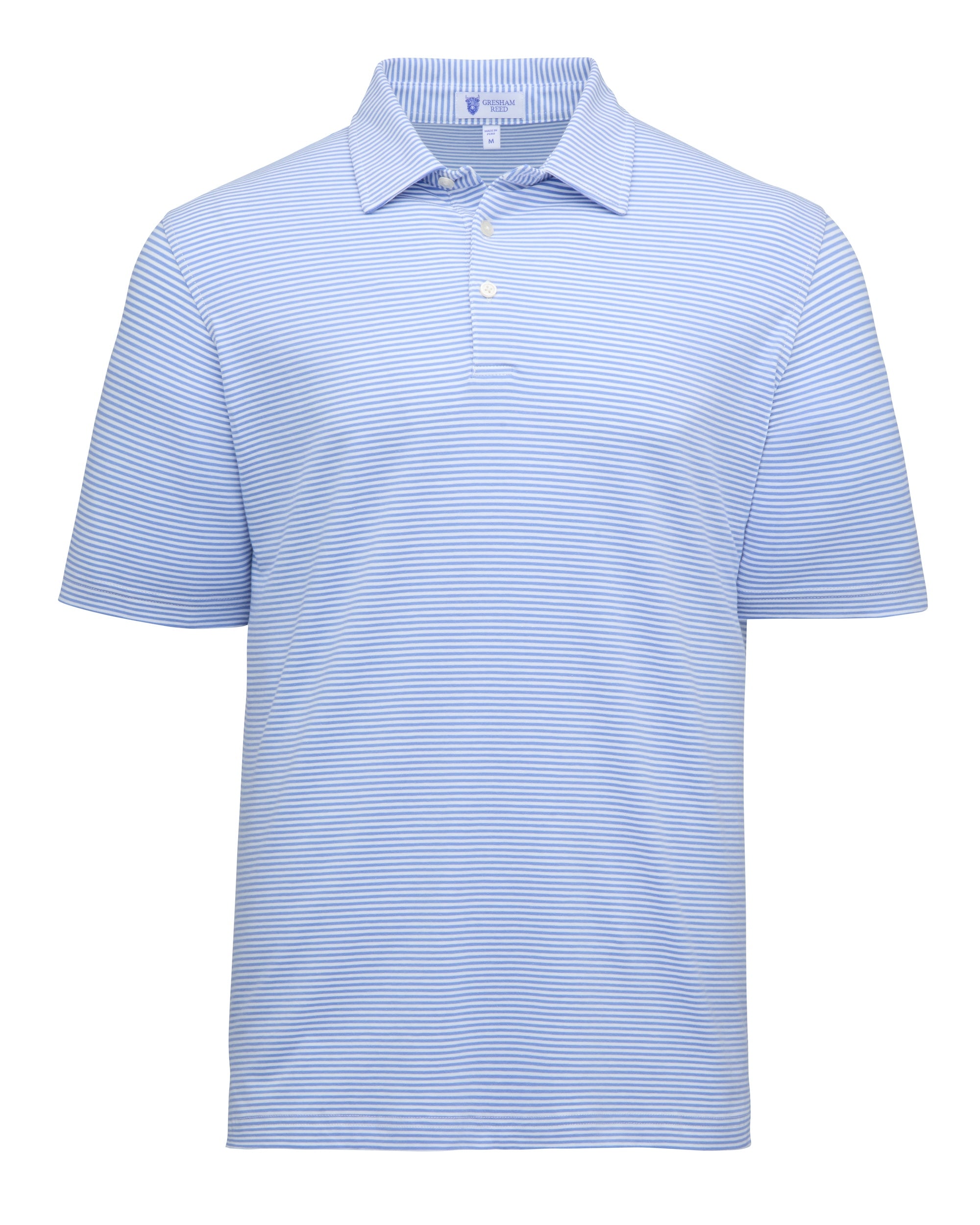 Sky Blue & White Polo | Gresham Reed