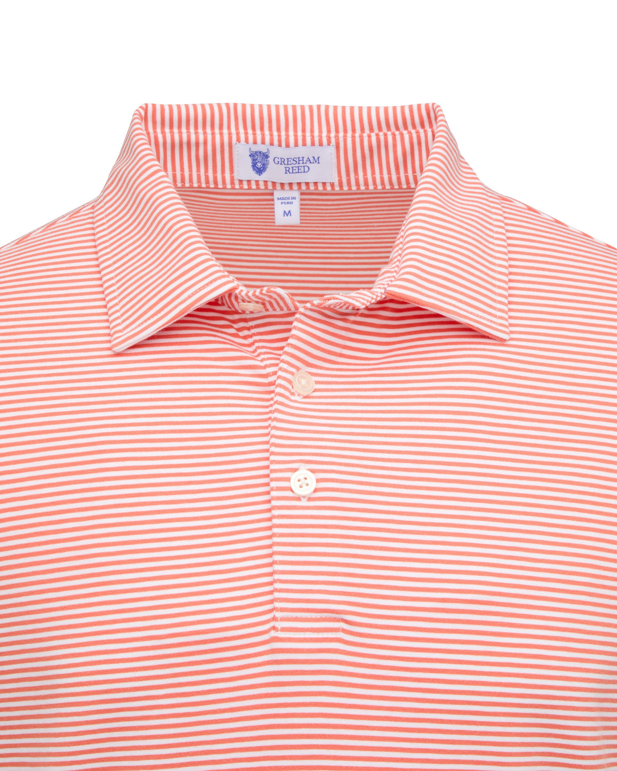 Orange & White Stripe Golf Polo