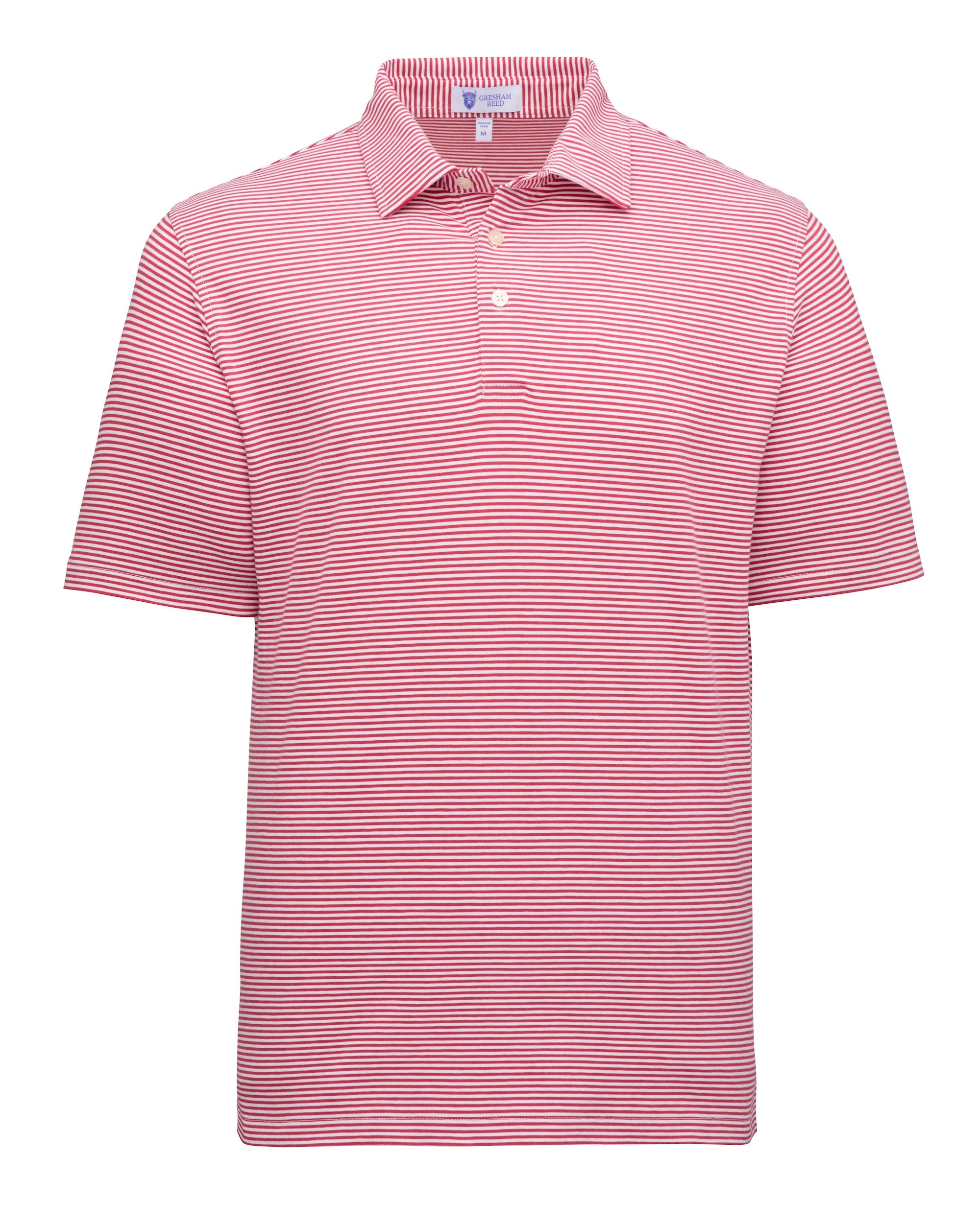 Red & White Stripe Golf Polo