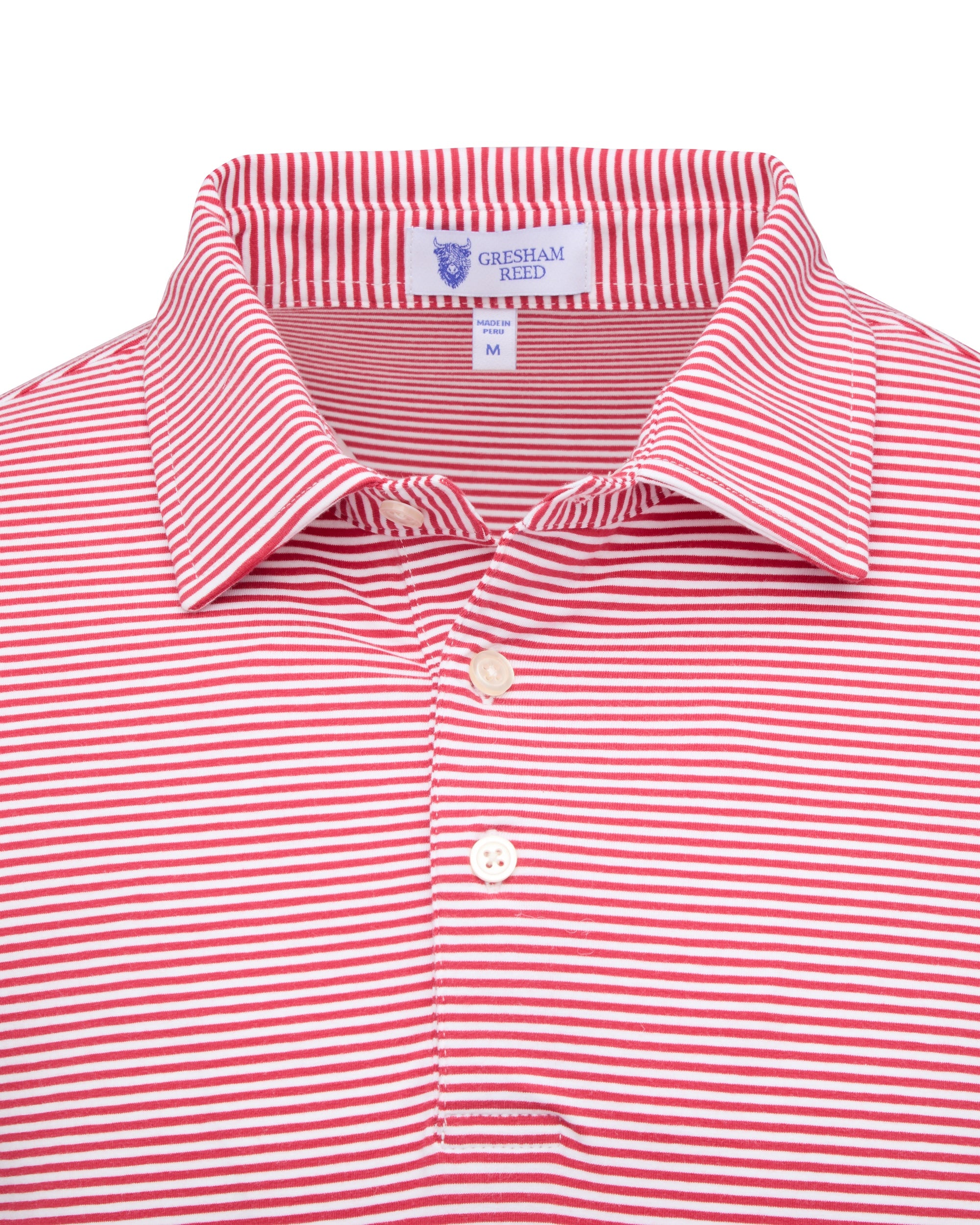 Red & White Stripe Golf Polo