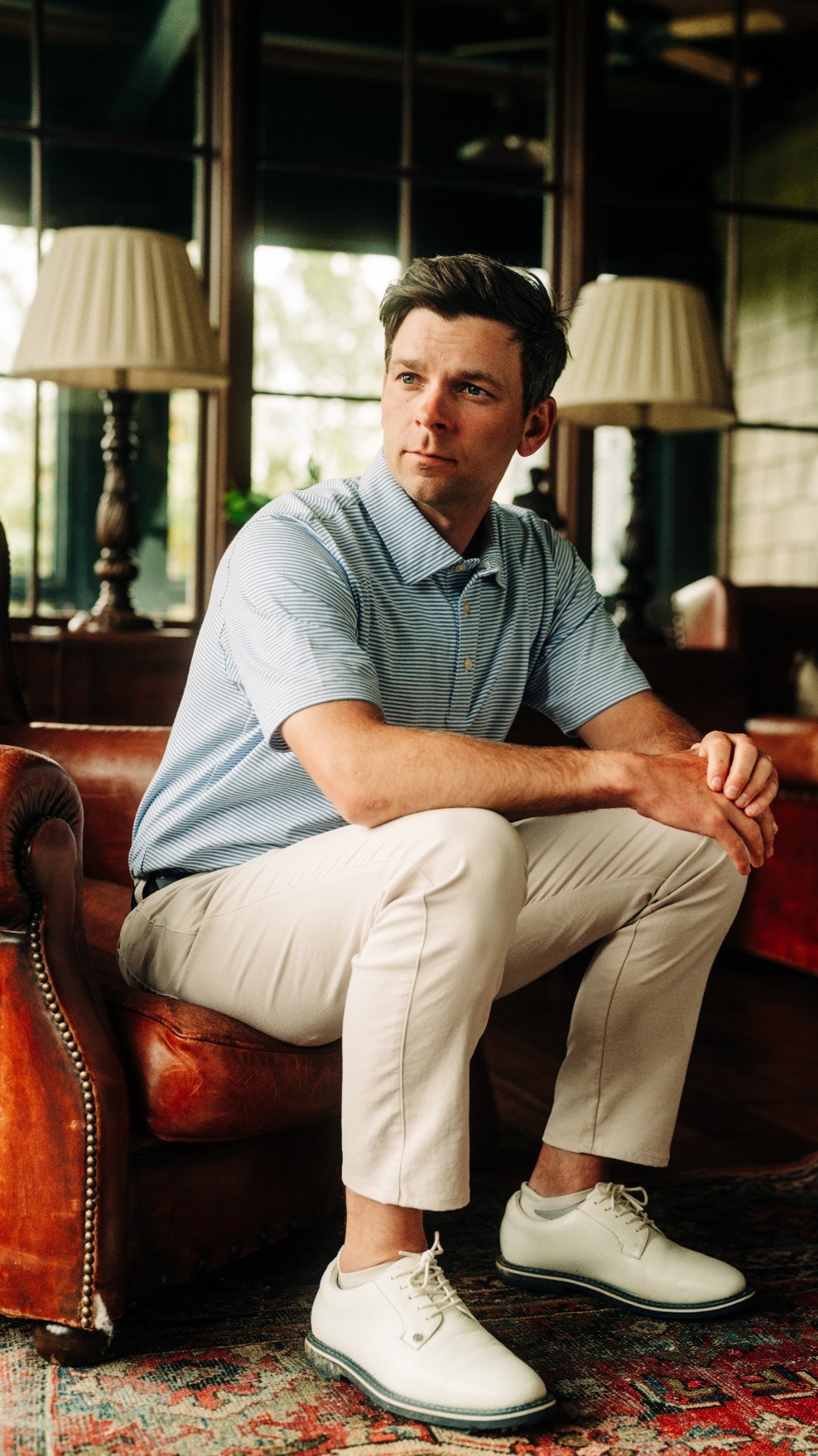 Sky Blue & White Polo