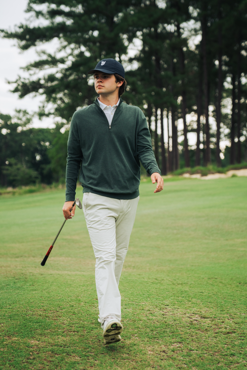Heather Hunter Green Quarter-Zip