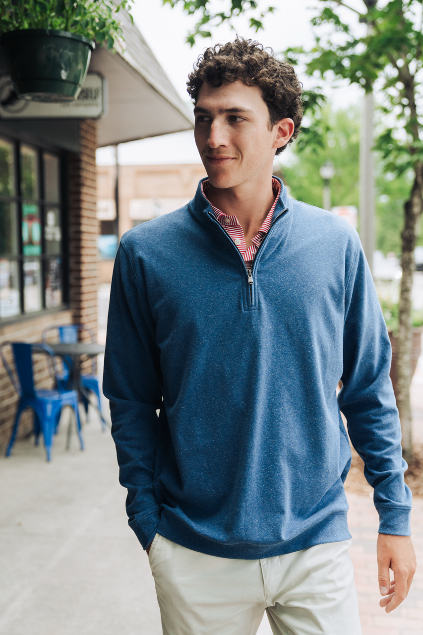 Heather Atlantic Blue Quarter-Zip