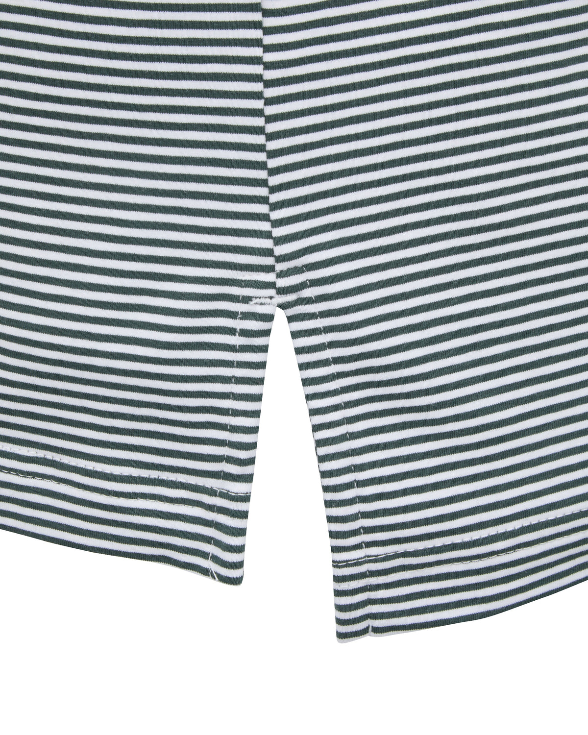 Hunter Green & White Stripe Golf Polo