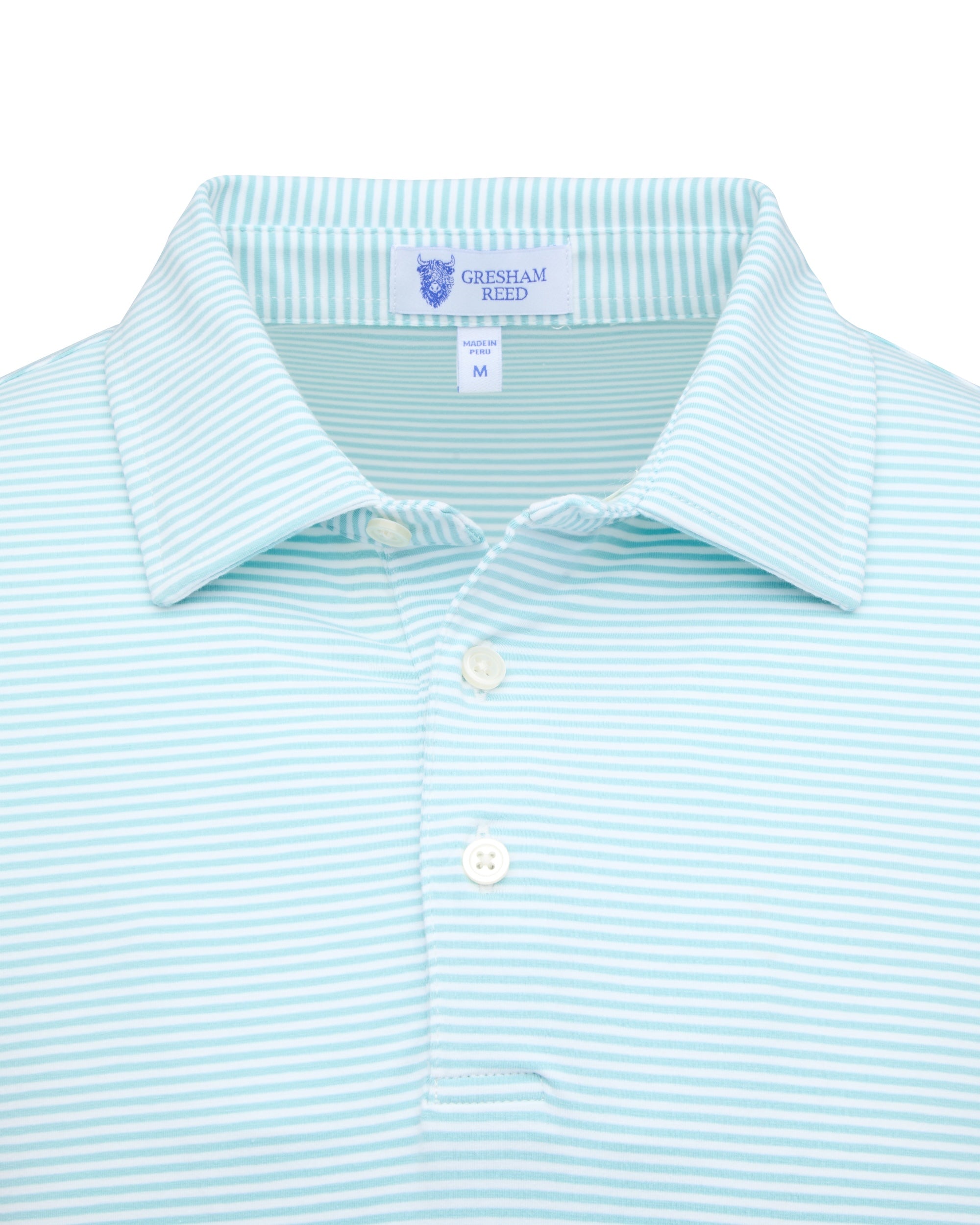 Mint Green & White Polo