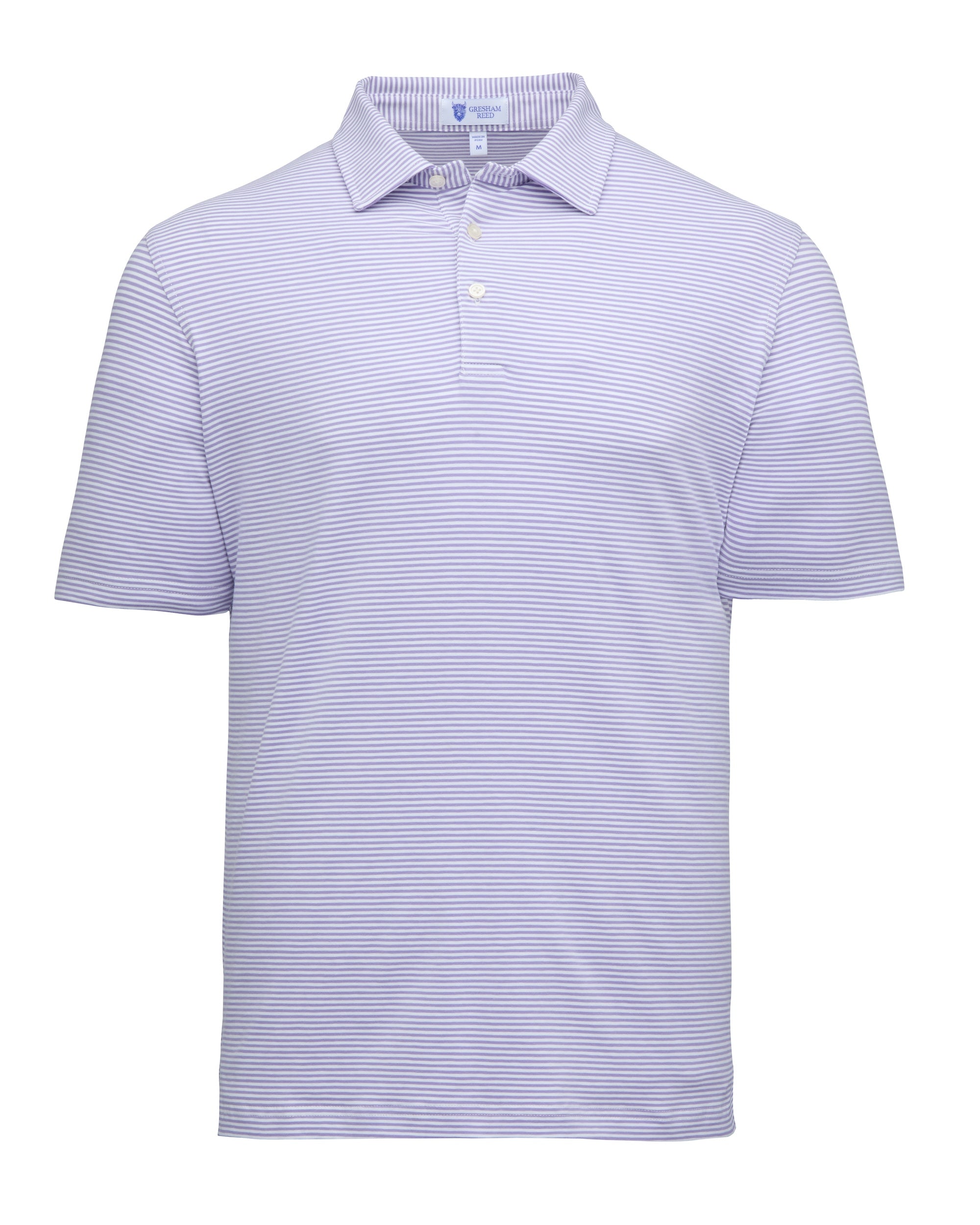 Men's Lavender Stripe Golf Polo | Pima Cotton | Gresham Reed