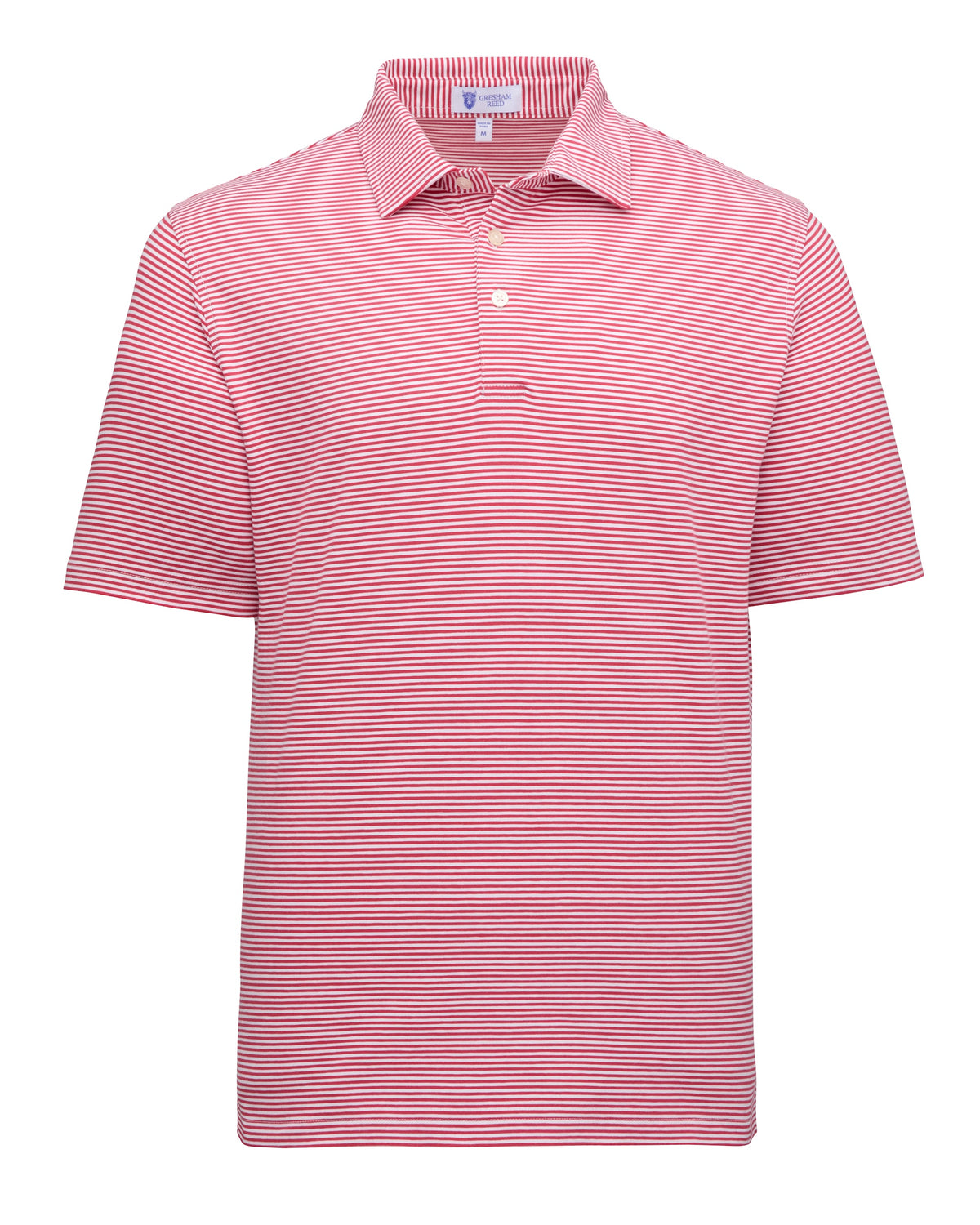 Red & White Stripe Golf Polo