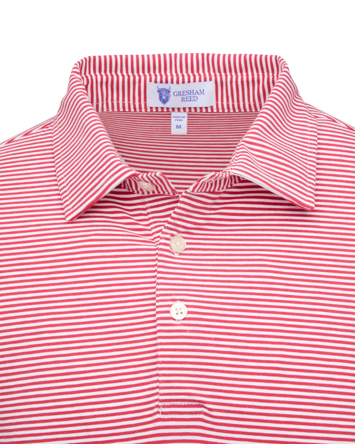 Red & White Stripe Golf Polo